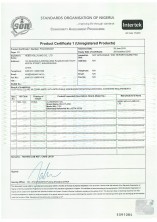 Aluminium Product Certificate
